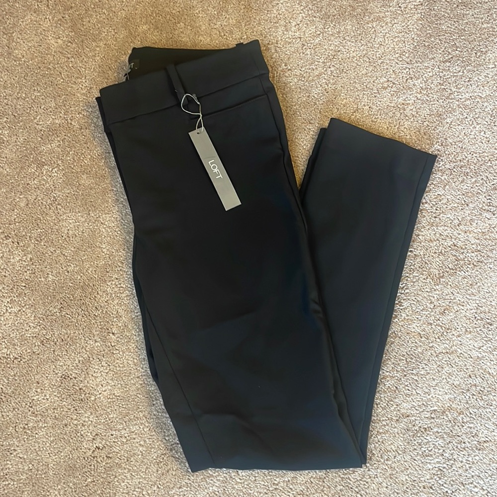 LOFT NWT Black Skinny Full Length Fitted Pants Size 6